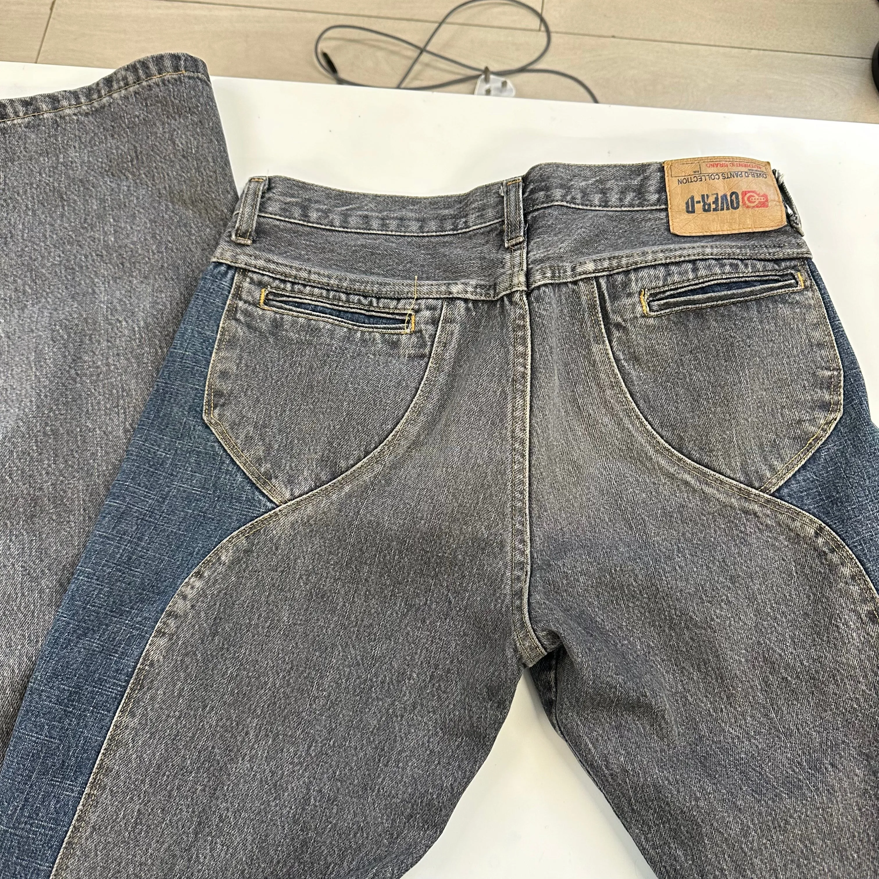 00’s contrast denim baggy jeans