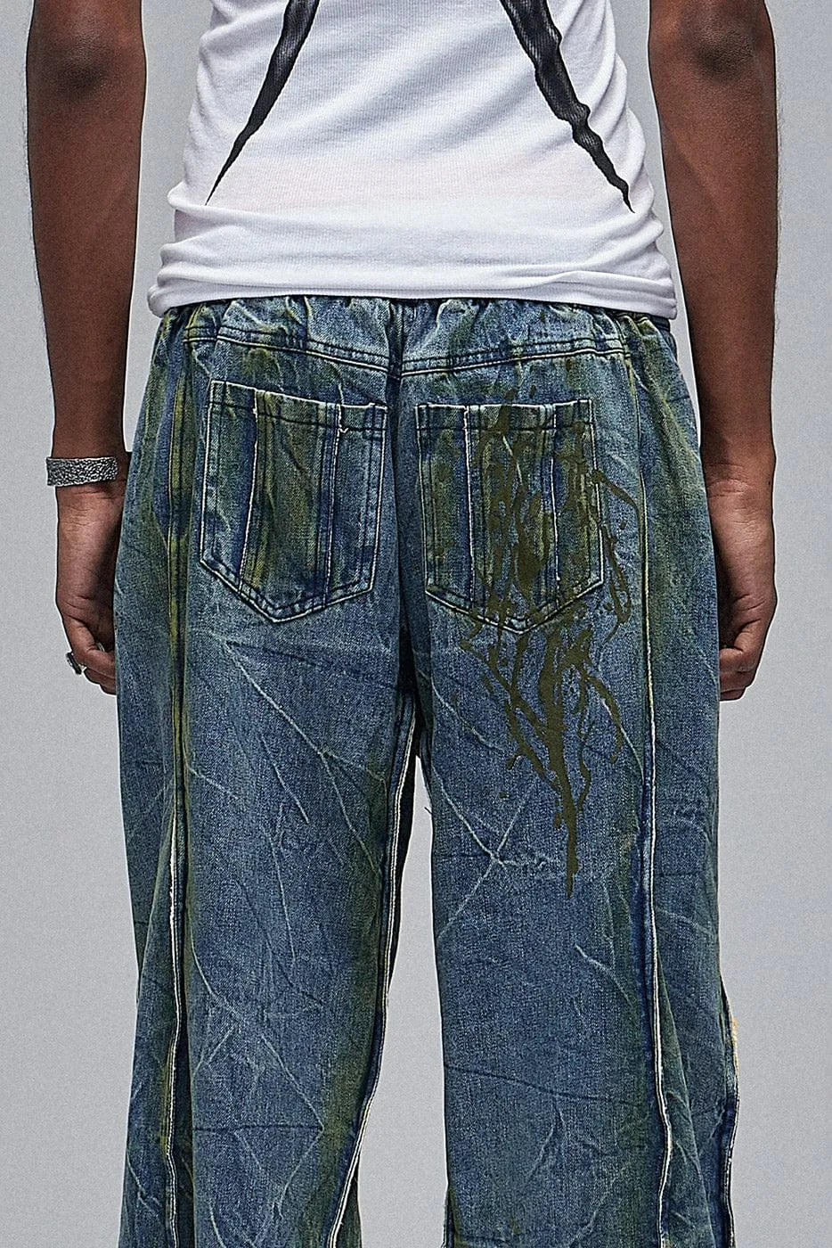 Acid Wash Flare Jeans