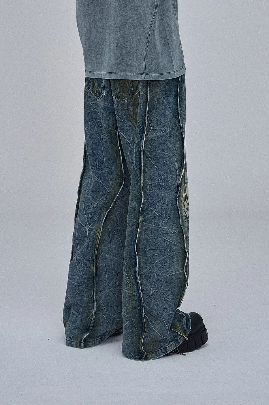 Acid Wash Flare Jeans