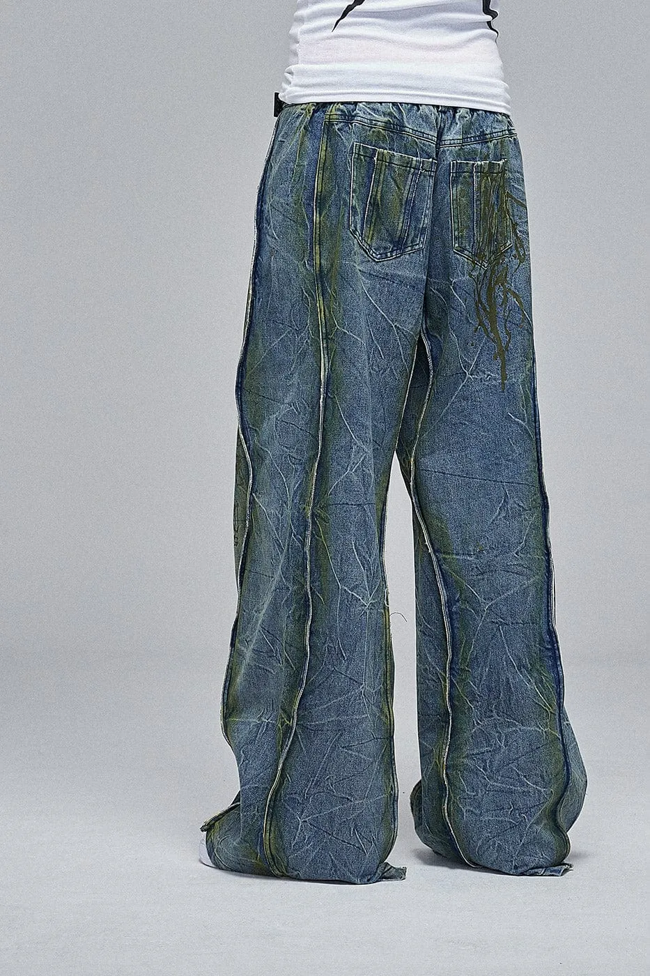 Acid Wash Flare Jeans