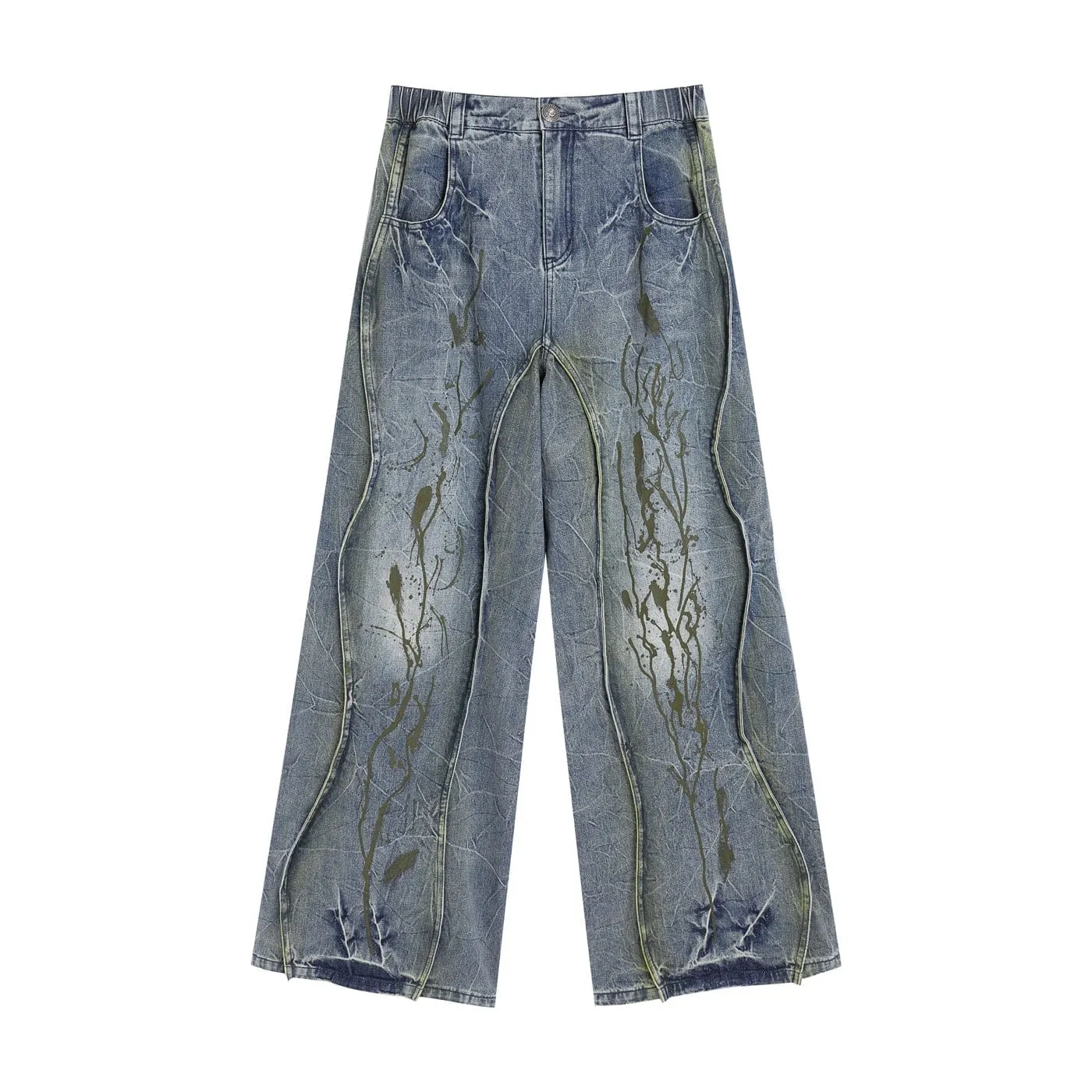 Acid Wash Flare Jeans