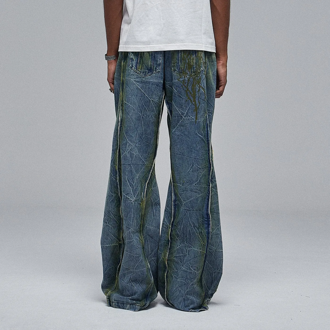 Acid Wash Flare Jeans