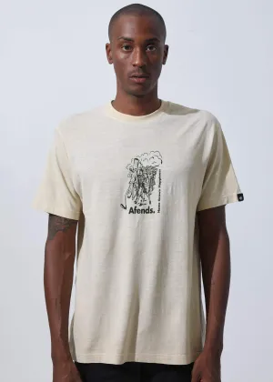 Afends Mens Follow The Leader - Hemp Retro Fit Tee - Moonbeam