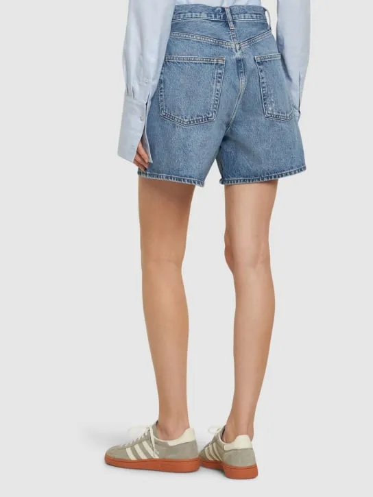 Agolde   Stella high rise baggy denim shorts 