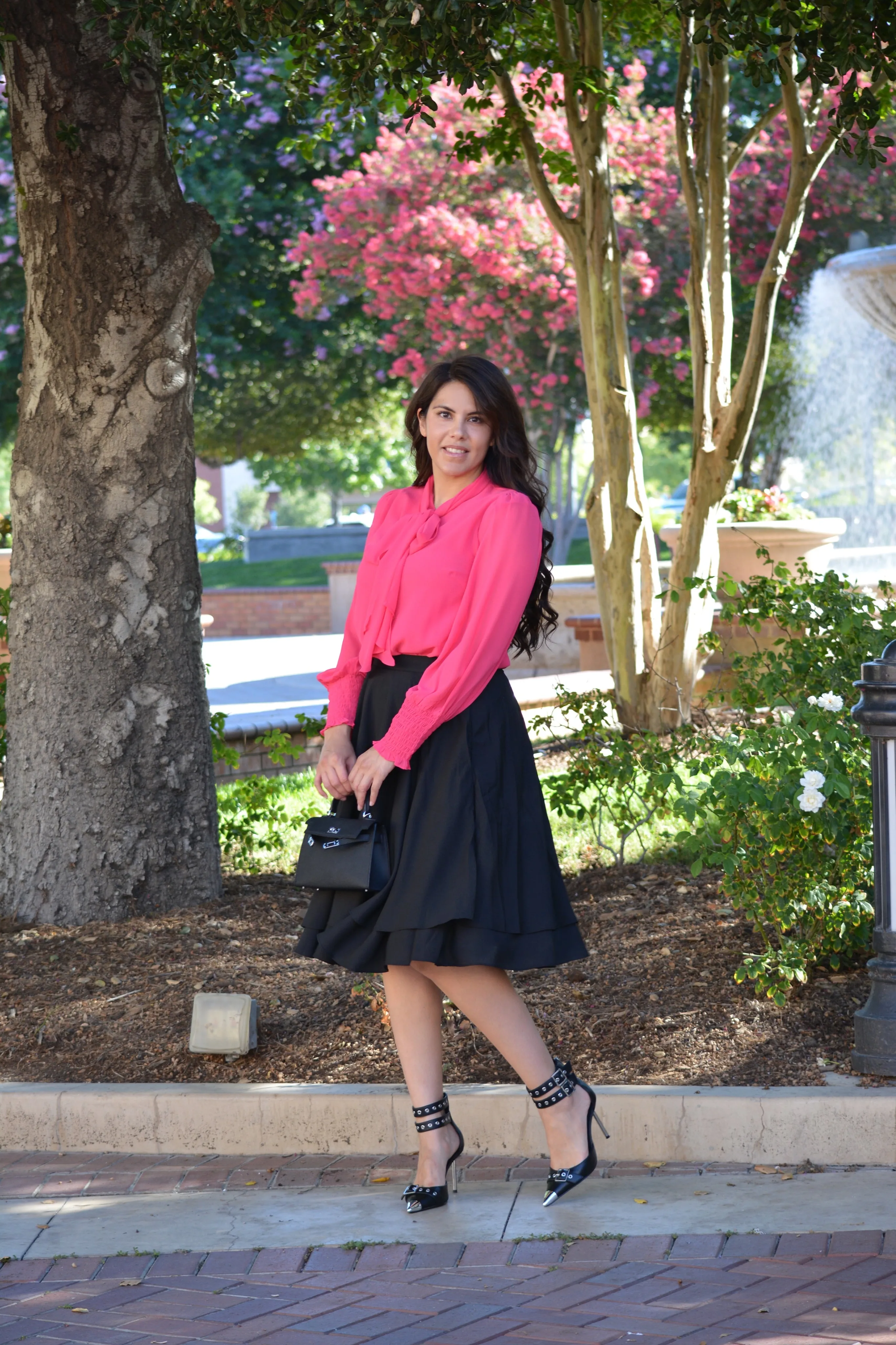 Alejandra Fuchsia Pink Bow Top