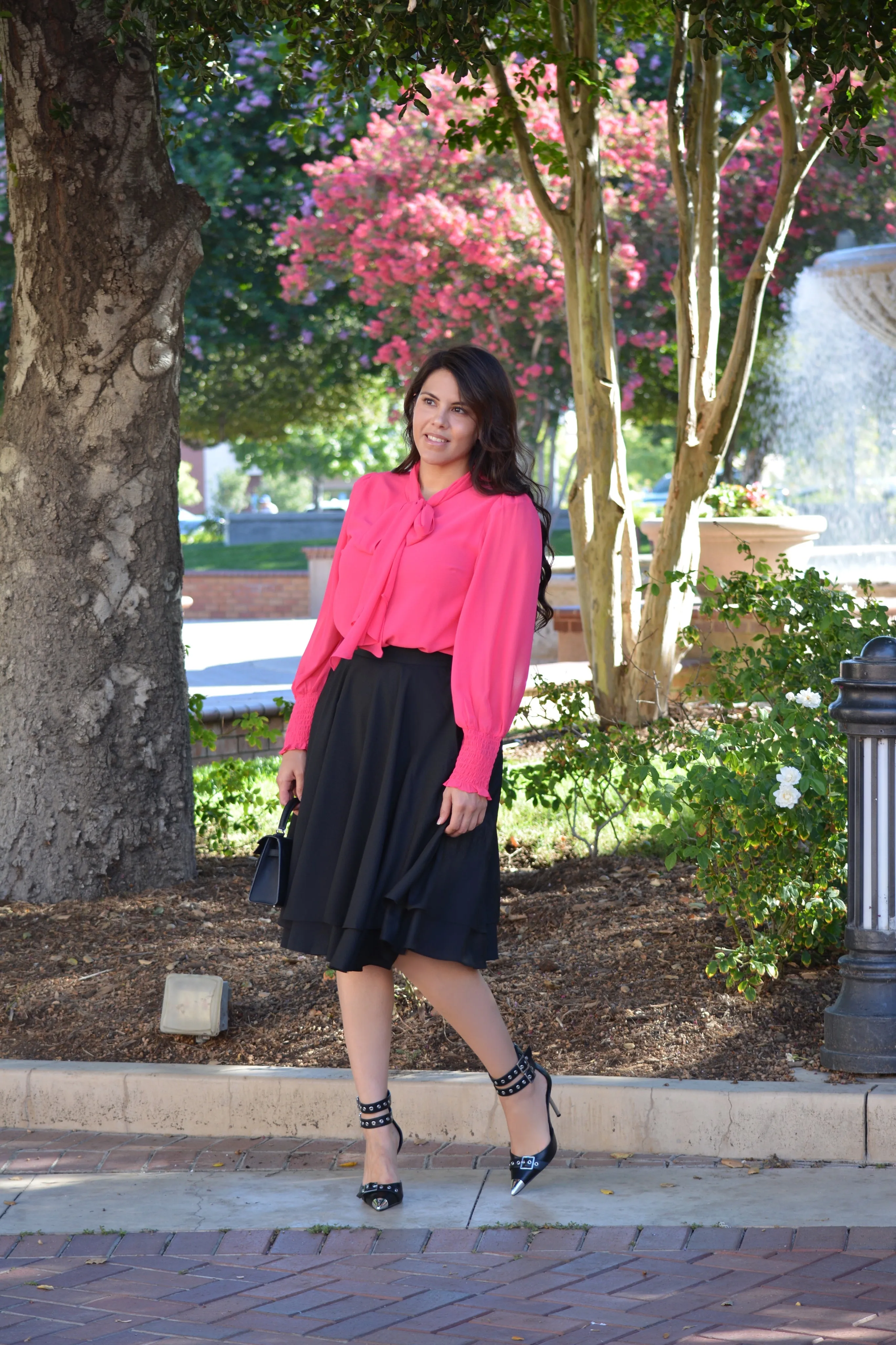 Alejandra Fuchsia Pink Bow Top