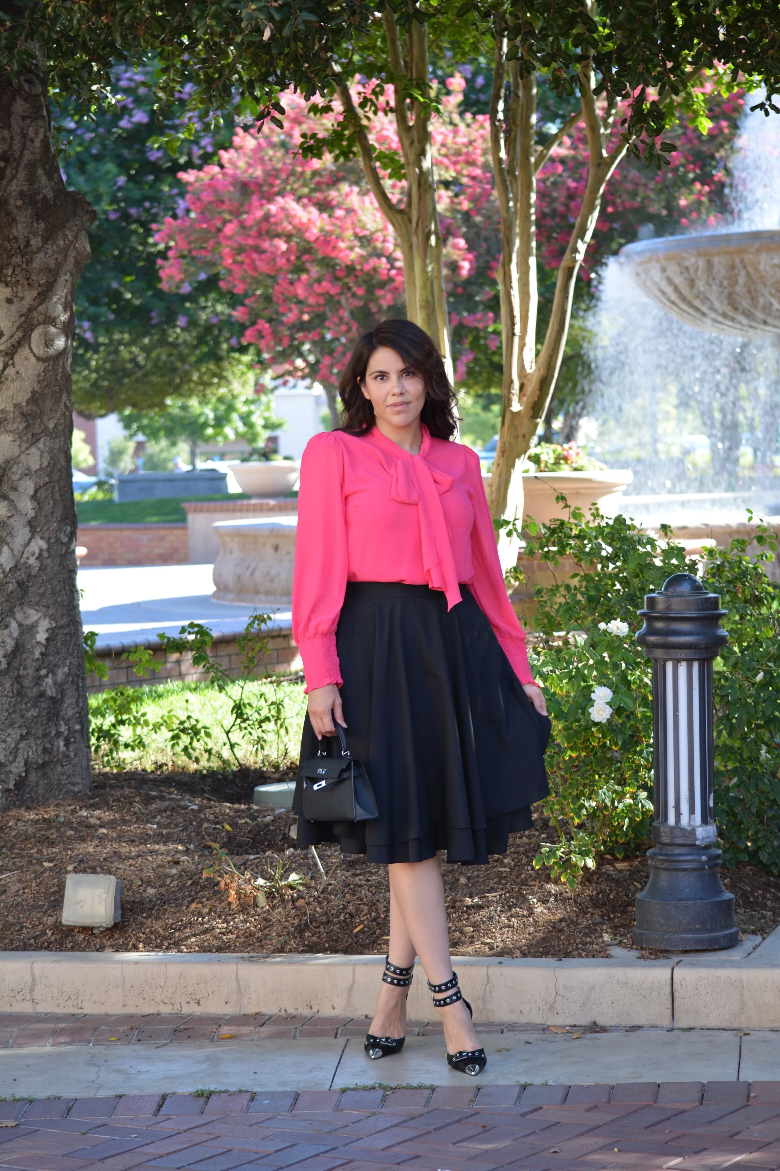 Alejandra Fuchsia Pink Bow Top