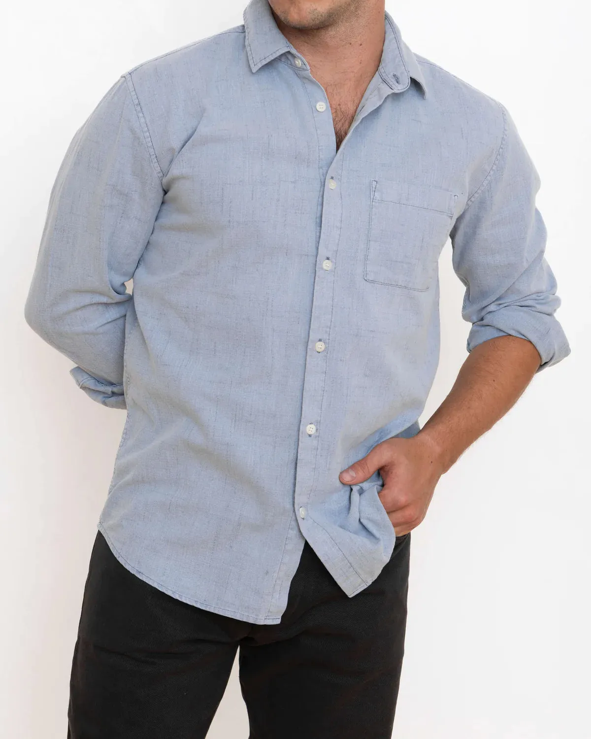 Alex Crane Wave Blue Porto Cotton Shirt