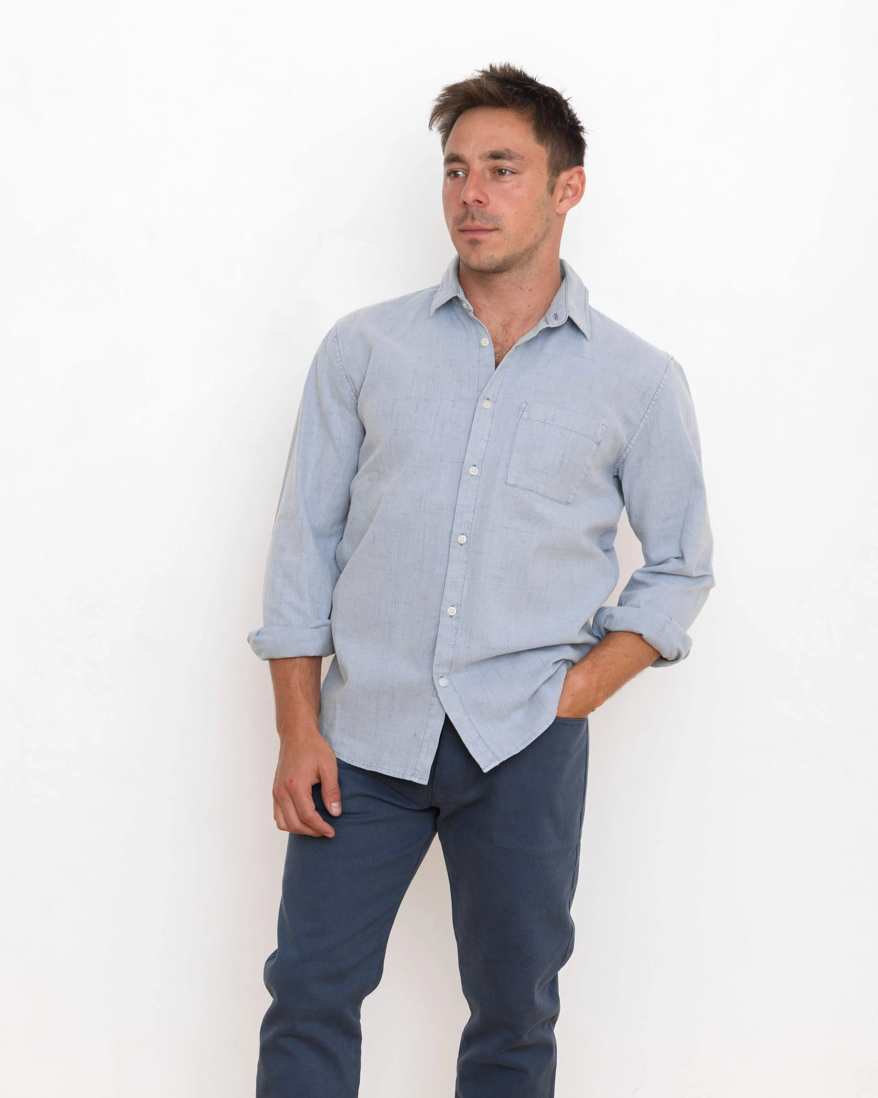 Alex Crane Wave Blue Porto Cotton Shirt