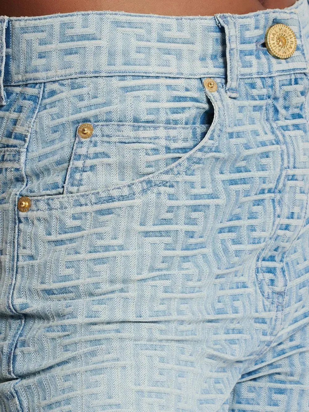 All Over Monogram Denim Straigt Jeans