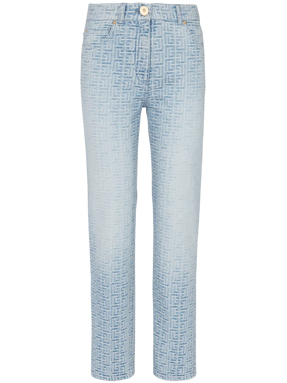 All Over Monogram Denim Straigt Jeans