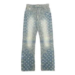 Amiri Bandana Jacquard Straight Jeans Indigo