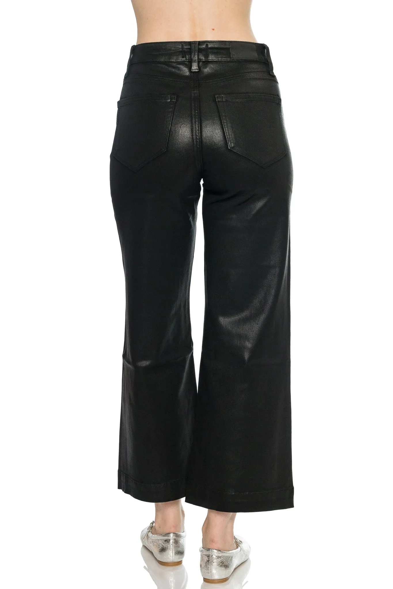 Anessa Wide Leg in Black Fog Luxe Coating