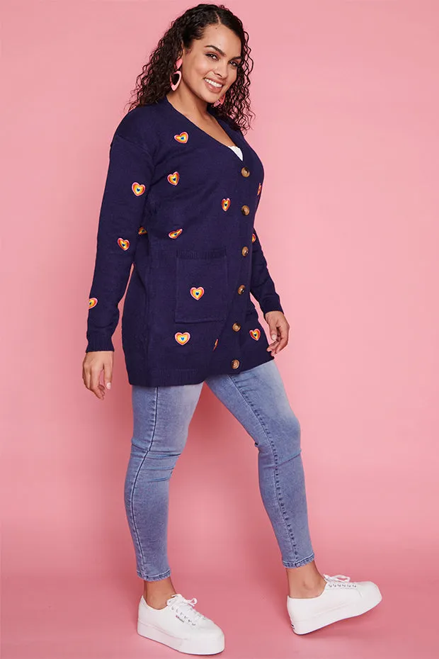 Angela Navy Heart Cardi