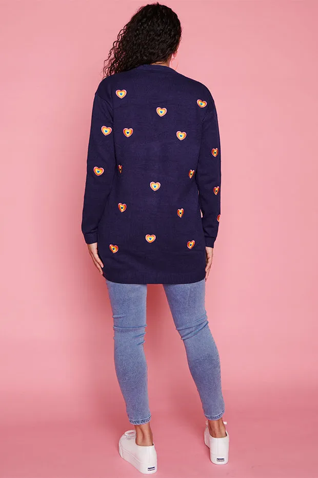 Angela Navy Heart Cardi