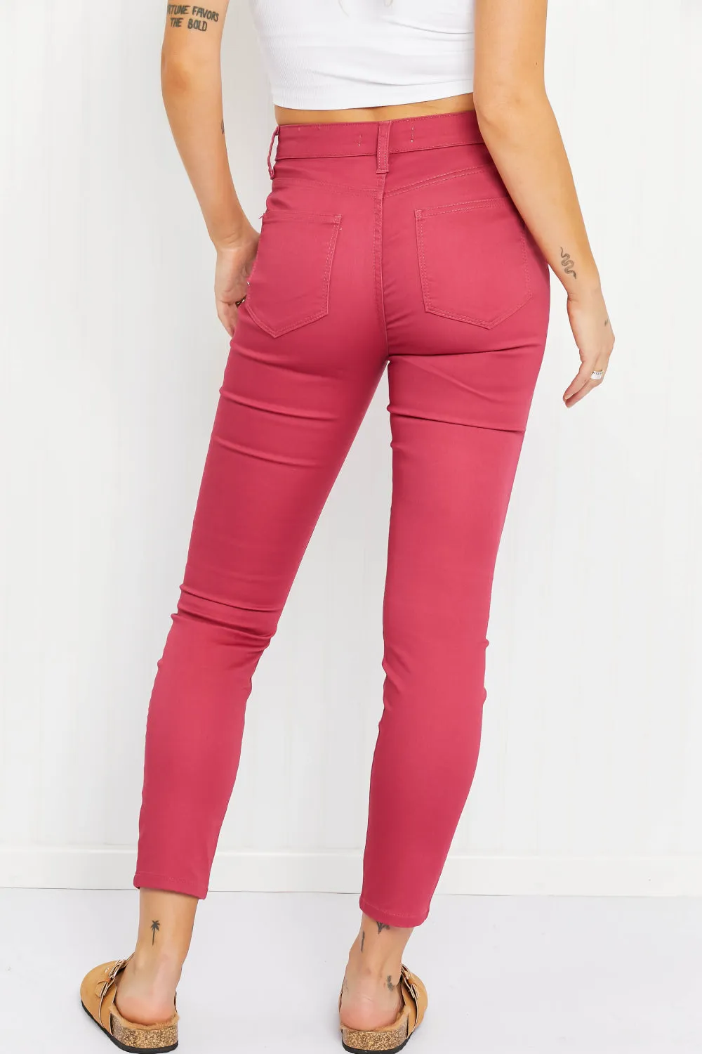 *App Exclusive* High Rise Skinny Jeans in Rose