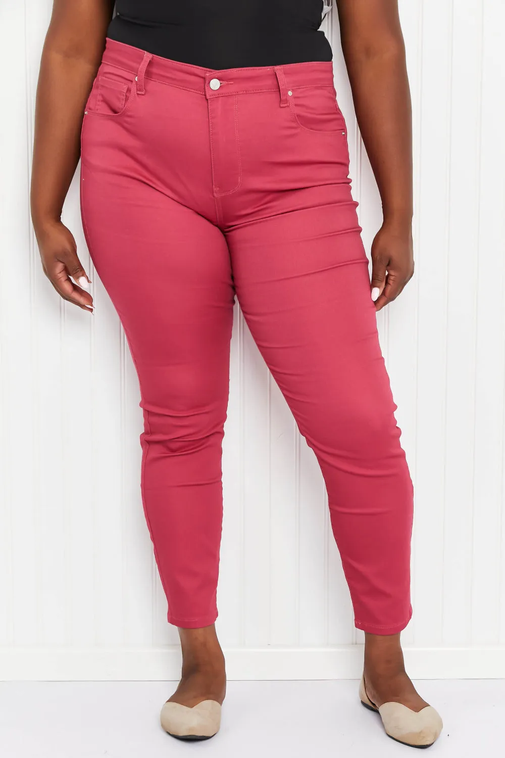 *App Exclusive* High Rise Skinny Jeans in Rose