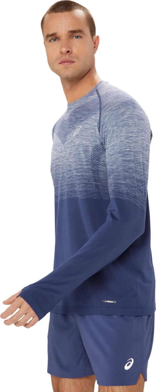 Asics Men&#x27;s Seamless LS Top Thunder Blue/Denim Blue | Buy Asics Men&#x27;s Seamless LS Top Thunder Blue/Denim Blue here | Outnorth