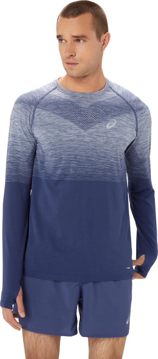 Asics Men&#x27;s Seamless LS Top Thunder Blue/Denim Blue | Buy Asics Men&#x27;s Seamless LS Top Thunder Blue/Denim Blue here | Outnorth