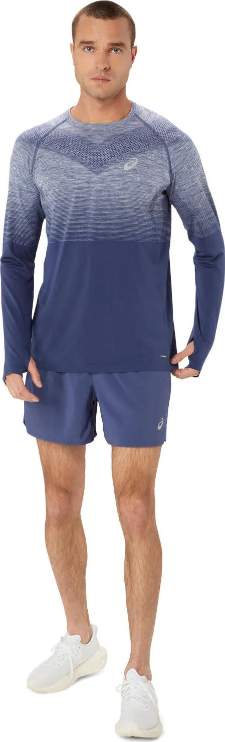 Asics Men&#x27;s Seamless LS Top Thunder Blue/Denim Blue | Buy Asics Men&#x27;s Seamless LS Top Thunder Blue/Denim Blue here | Outnorth