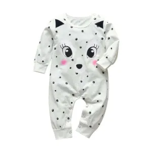 Baby Boys Girls Cotton Long Sleeve Letter Jumpsuit