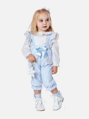 Baby Girl Clara Collection Spanish Jumpsuit - Baby Blue