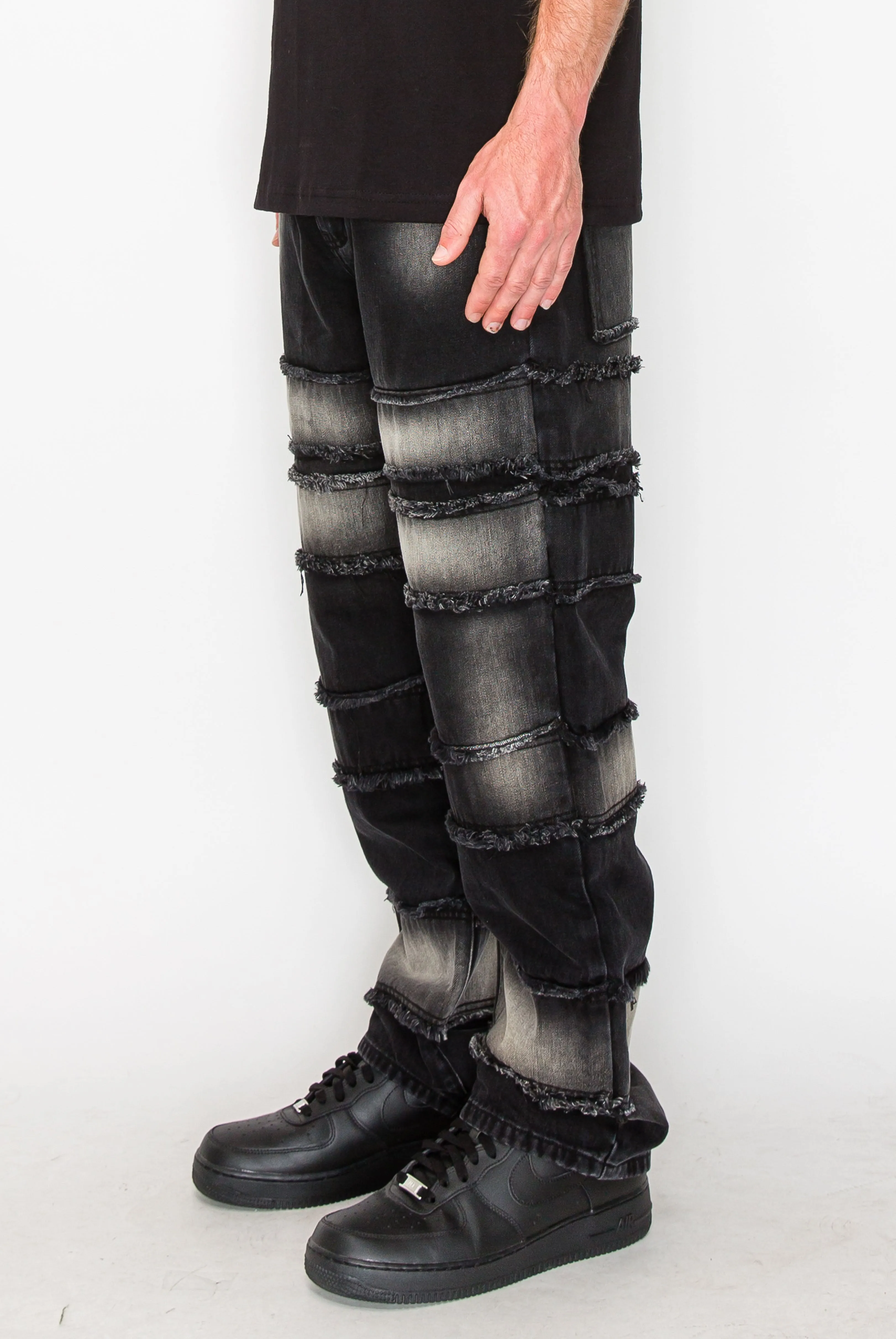 Baggy Fit Raw Edge Denim Jeans