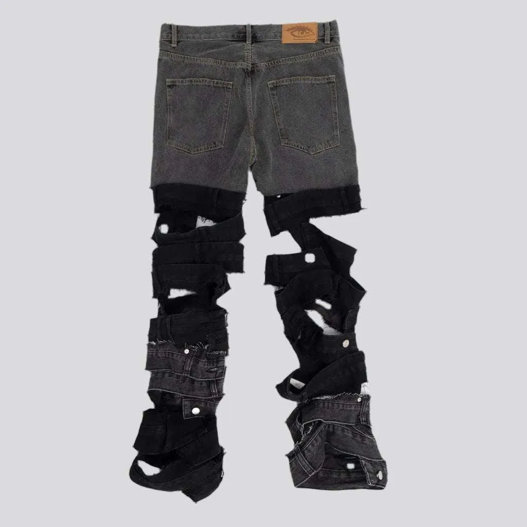 Baggy men mid-waist jeans