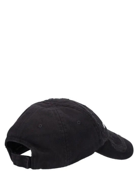 Balenciaga   Distressed cotton denim cap 