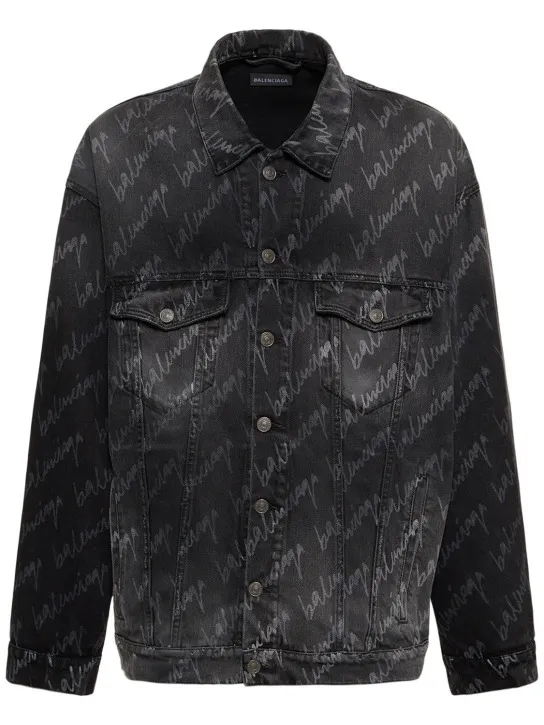 Balenciaga   Over all over logo denim jacket 