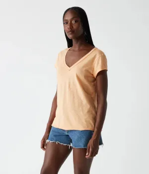 Baxter V-Neck Tee in Tangerine