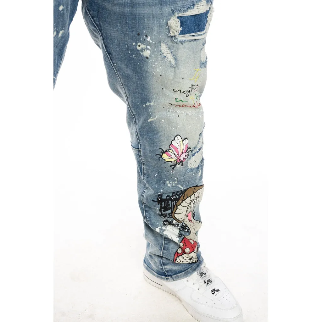 Big and Tall Mushroom  Fashion Jeans - Meteor Blue