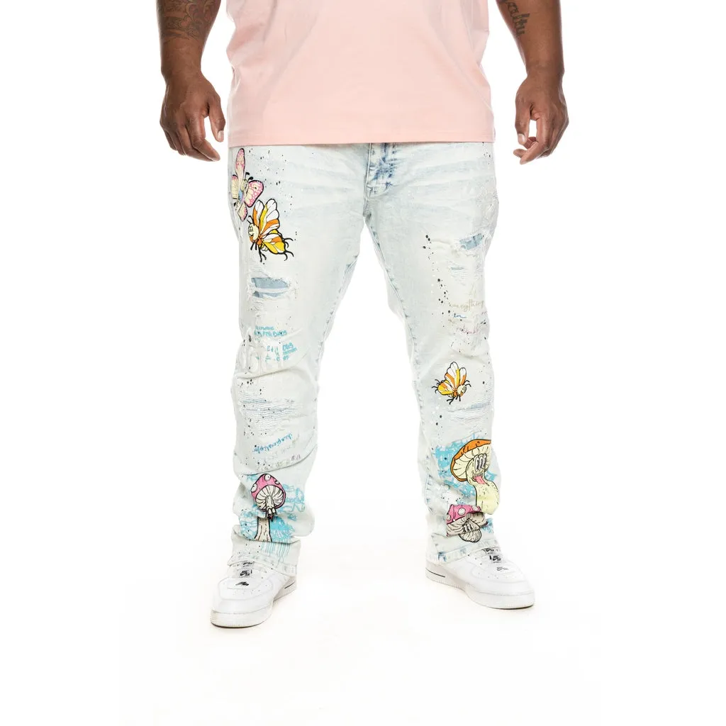 Big And Tall Mushroom  Fashion Jeans - Plaster Blue