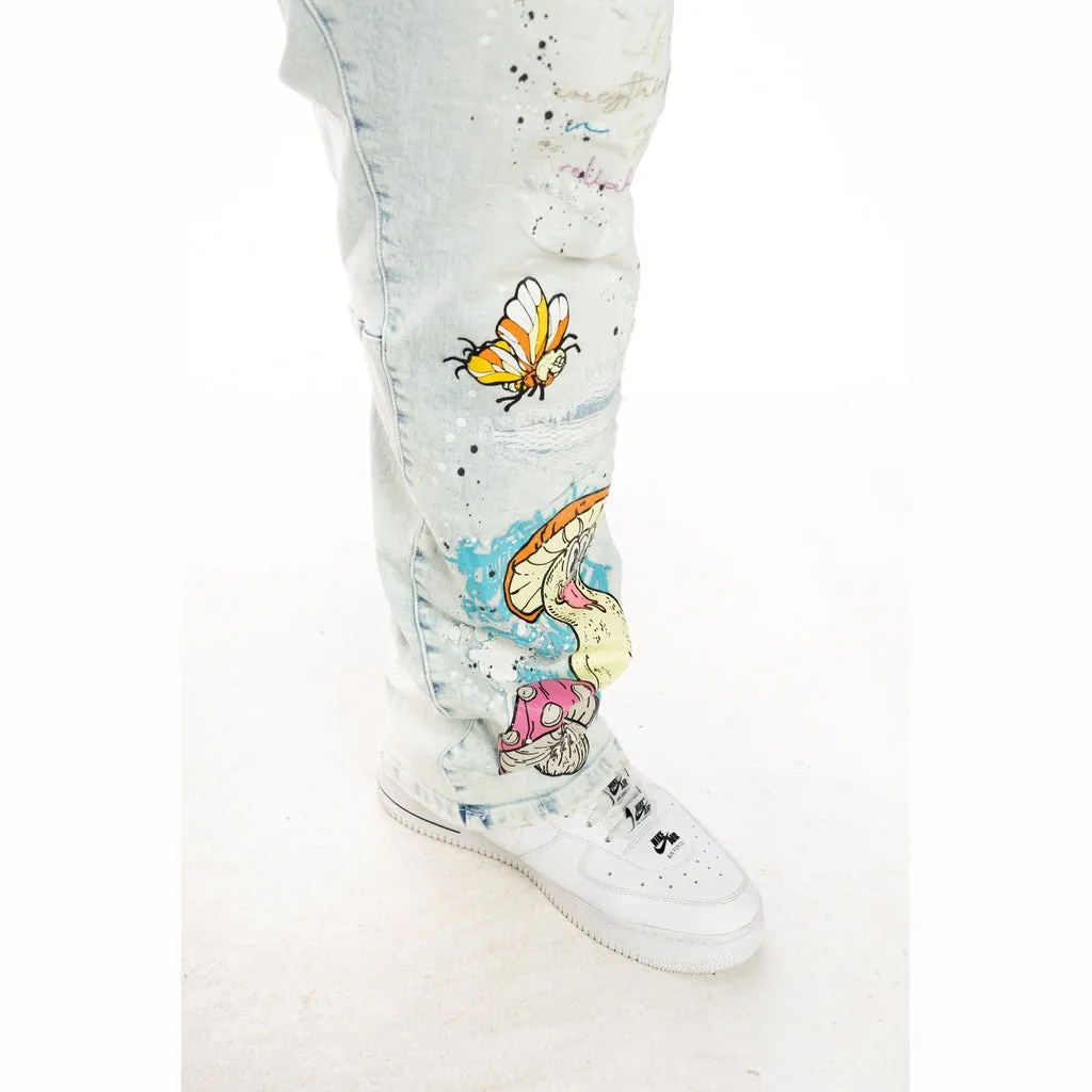 Big And Tall Mushroom  Fashion Jeans - Plaster Blue