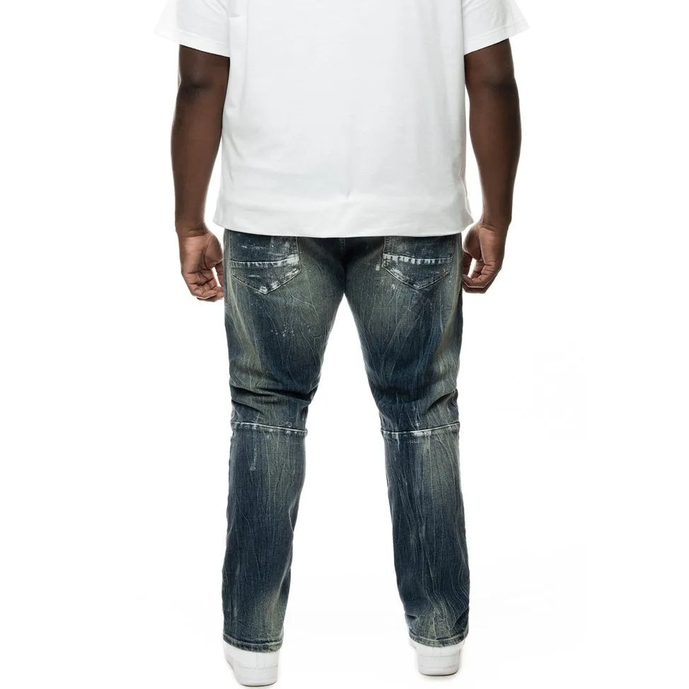 Big and Tall - Patch Washed Jeans - Alley Blue