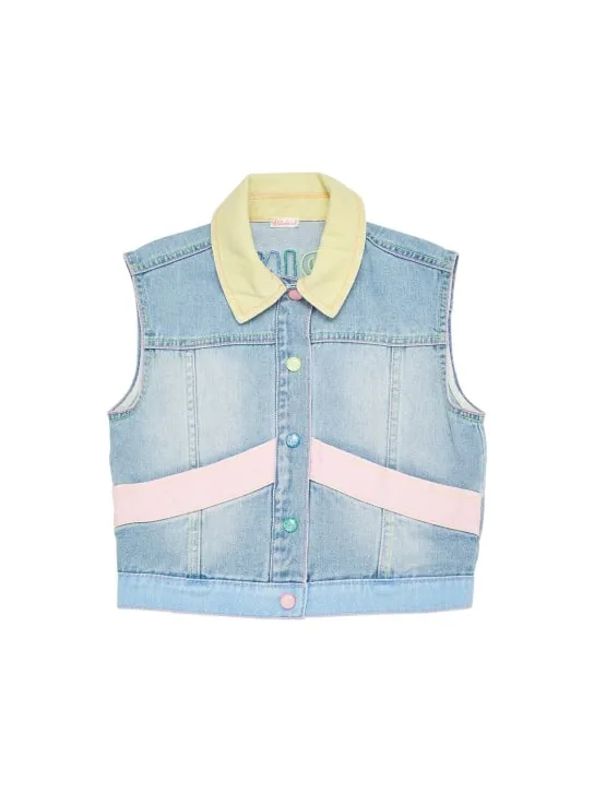 Billieblush   Embroidered cotton denim vest 