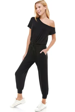 Black Off-Shoulder Jumpsuit