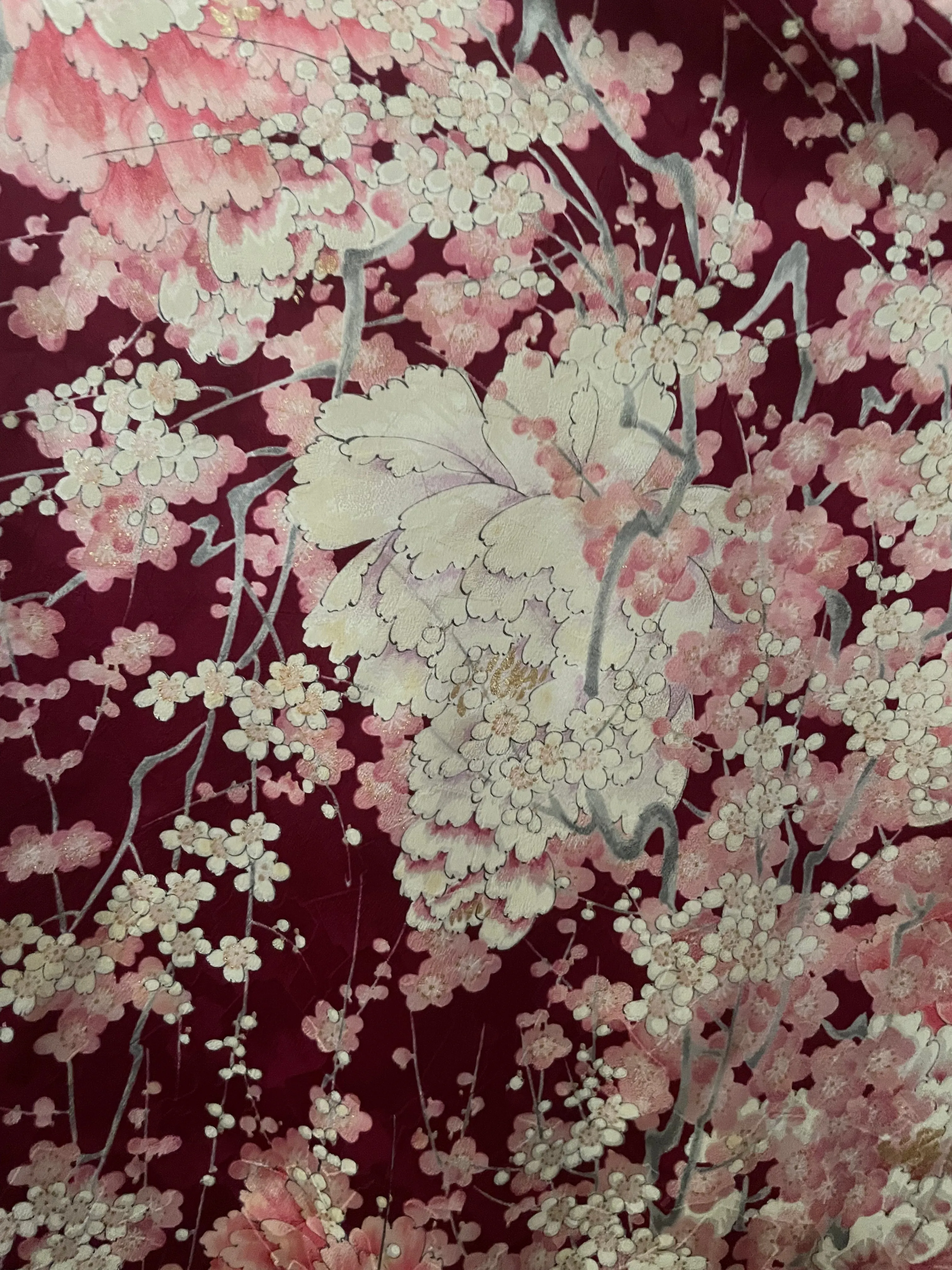 Blossom and Peony Vintage Silk Furisode Kimono