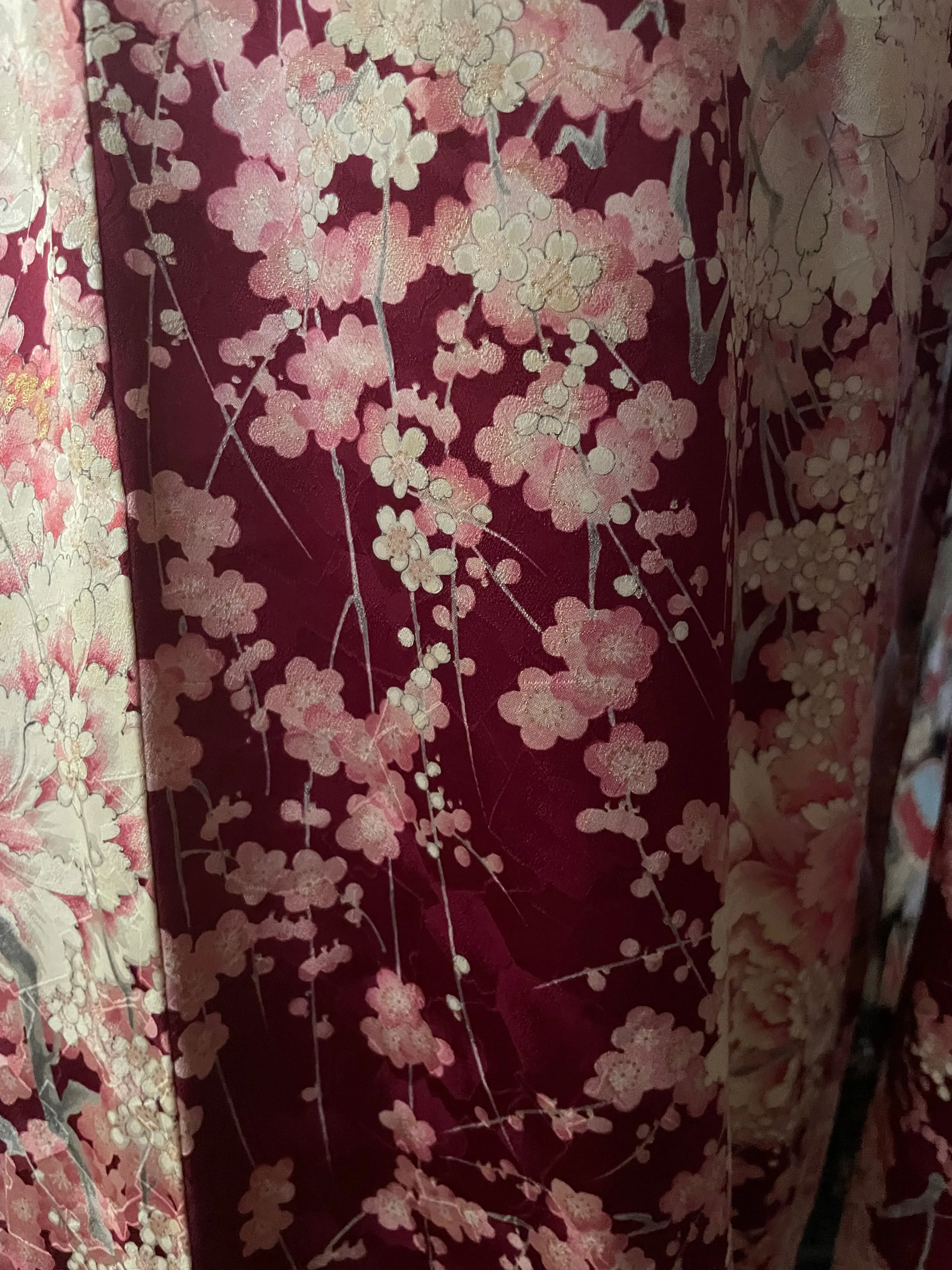 Blossom and Peony Vintage Silk Furisode Kimono