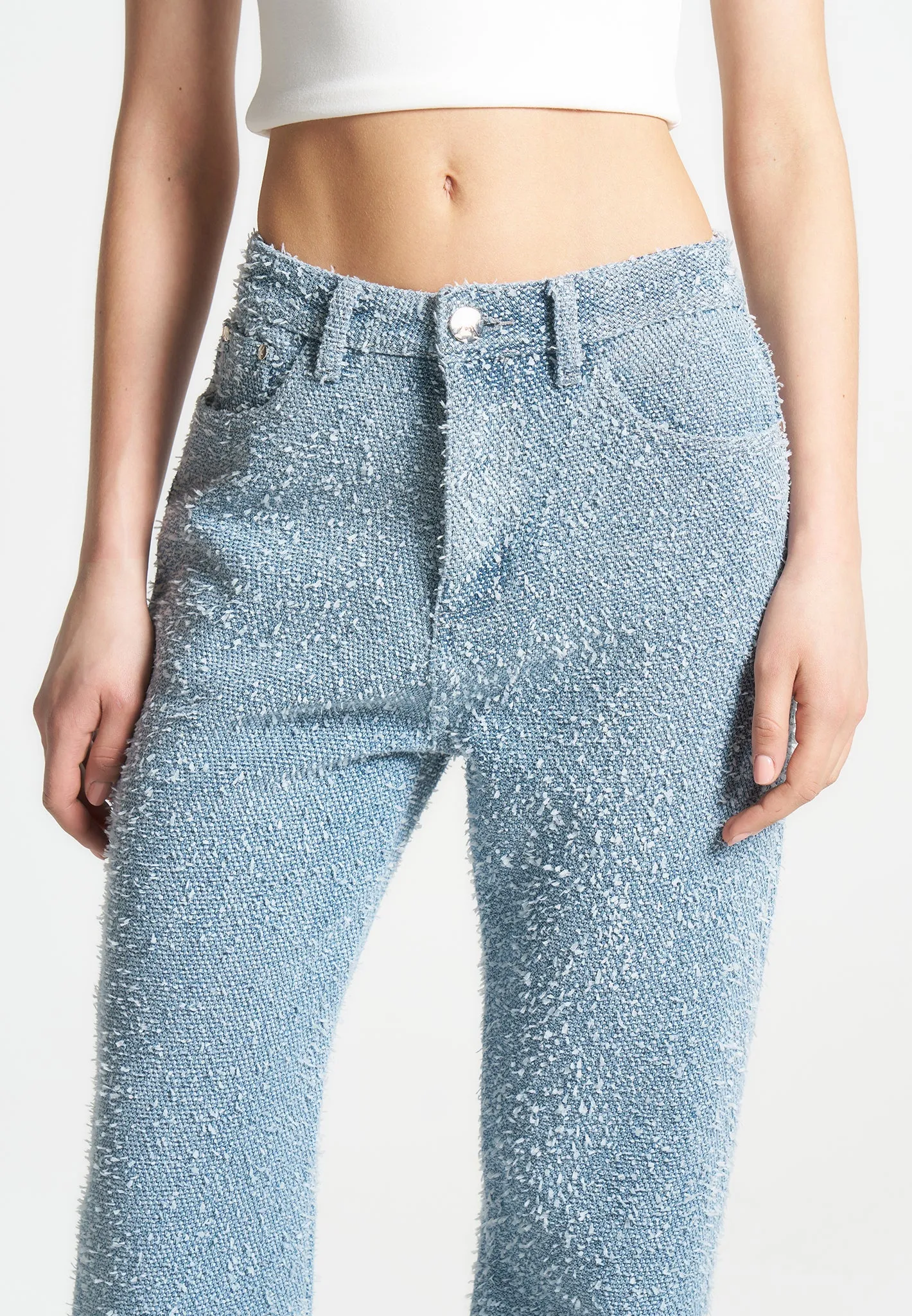 Boucle Denim Boyfriend Jeans - Light Blue