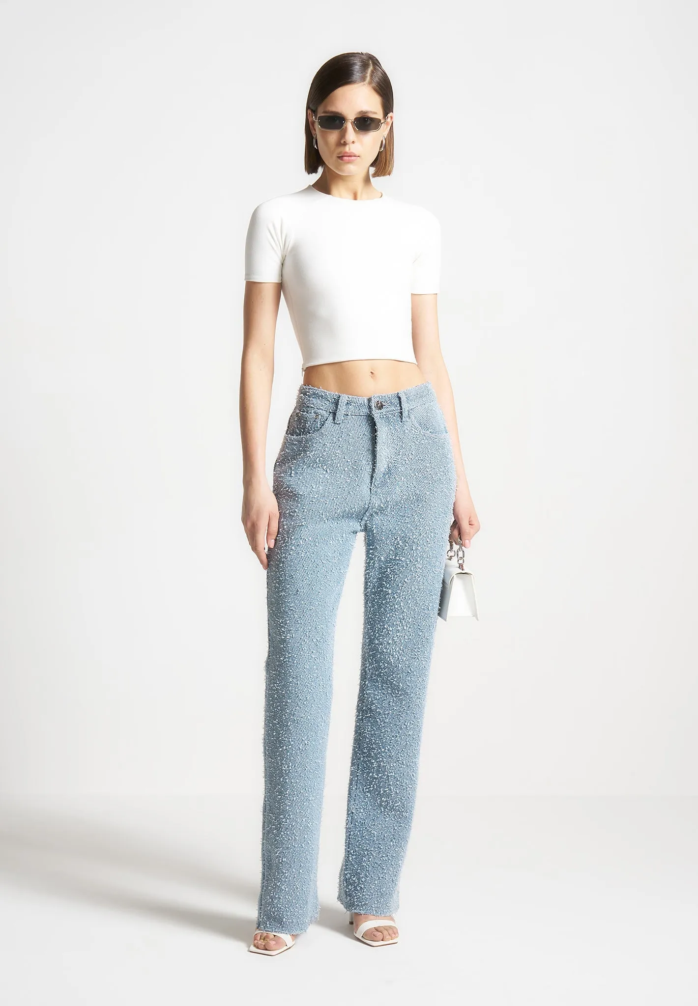 Boucle Denim Boyfriend Jeans - Light Blue