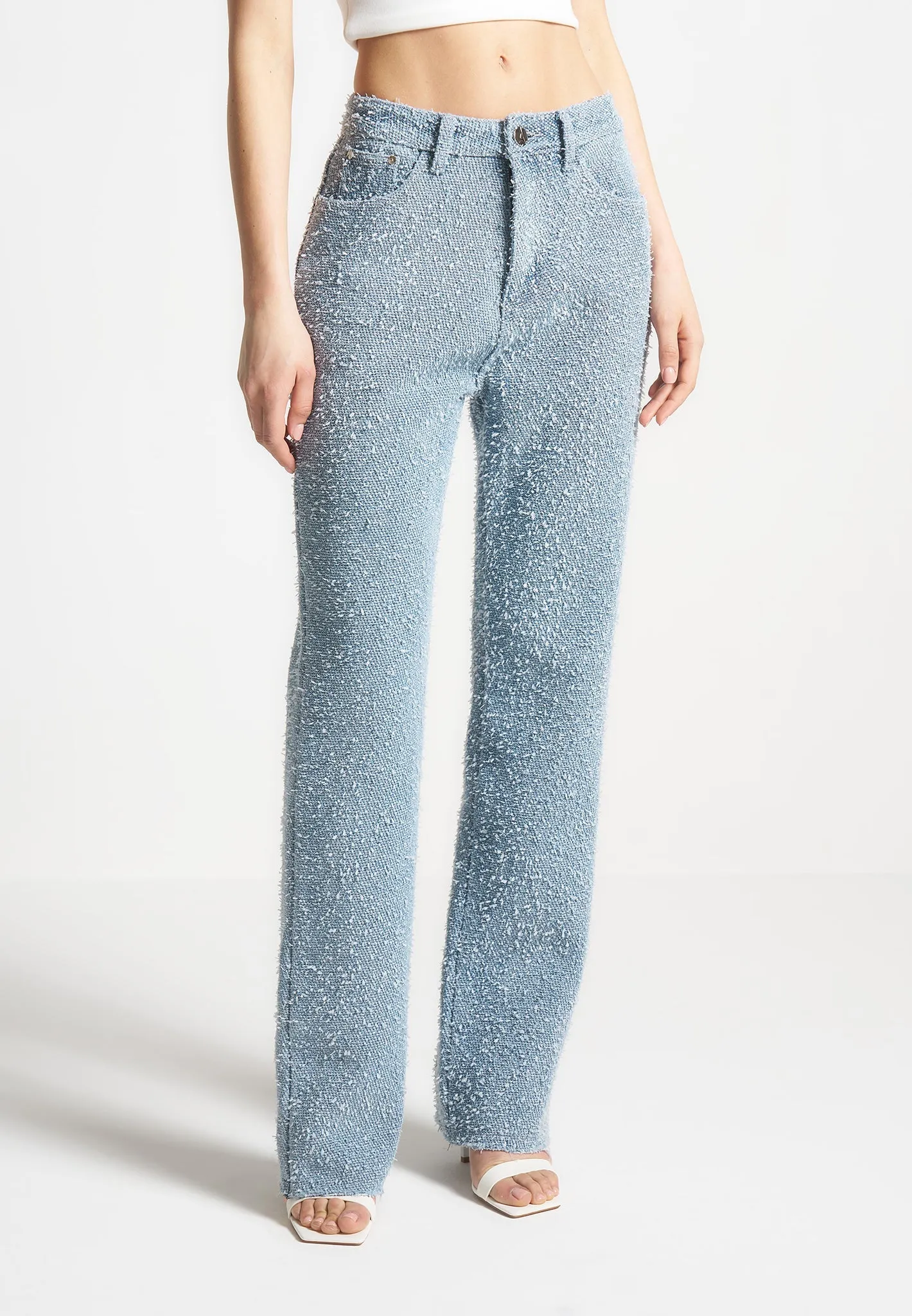 Boucle Denim Boyfriend Jeans - Light Blue