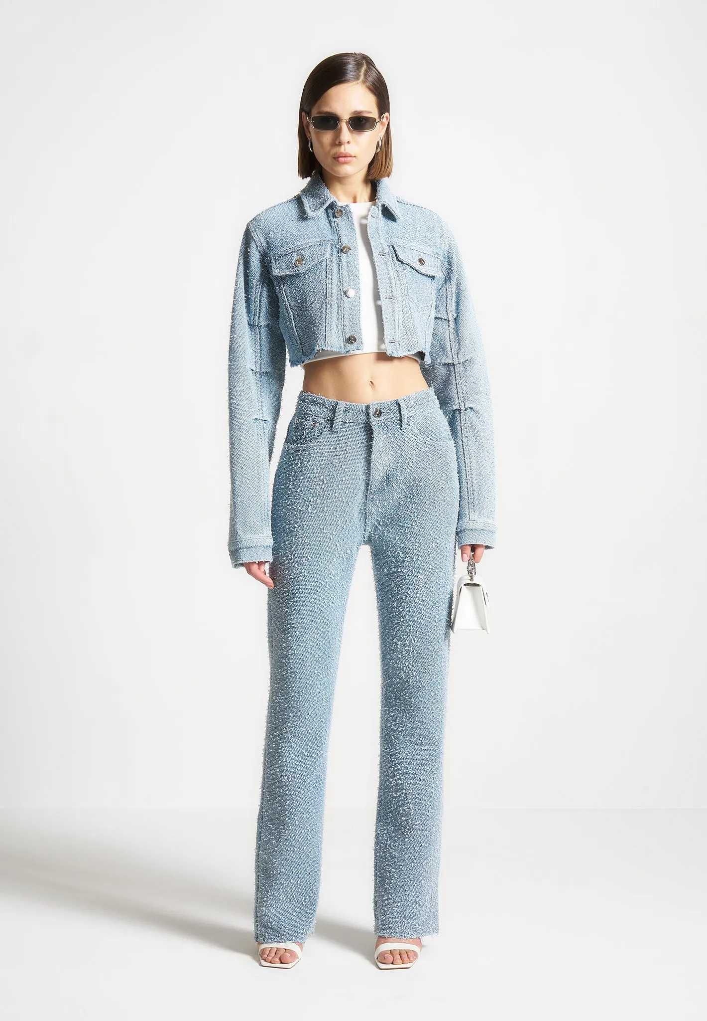 Boucle Denim Boyfriend Jeans - Light Blue