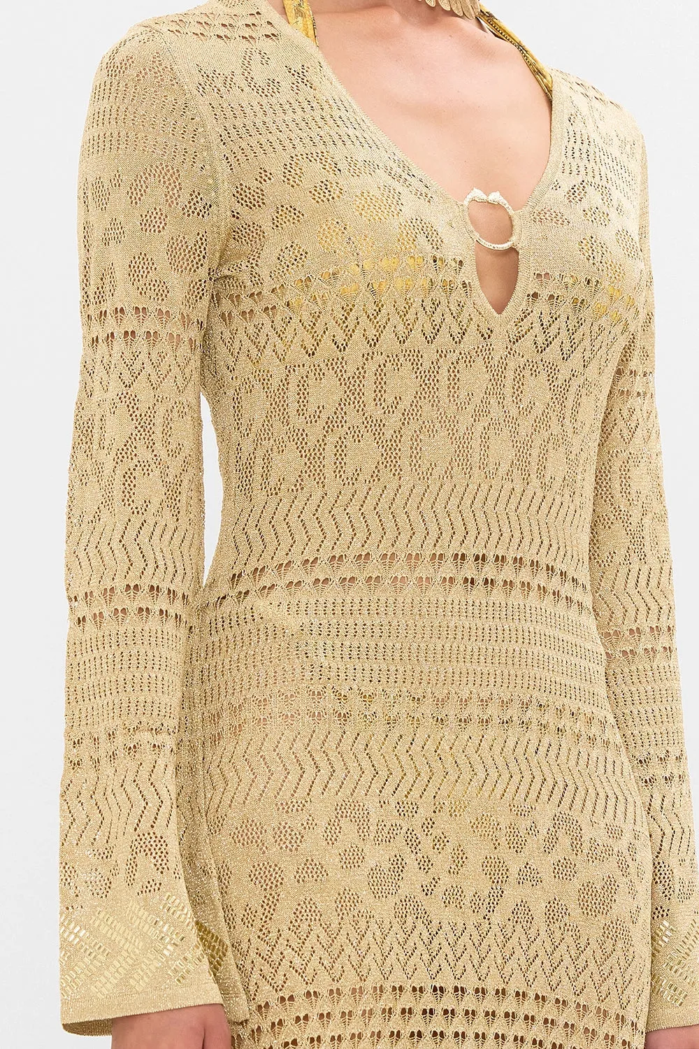 CAMILLA | VALLEY OF THE KINGS HARDWARE DETAIL KNIT DRESS