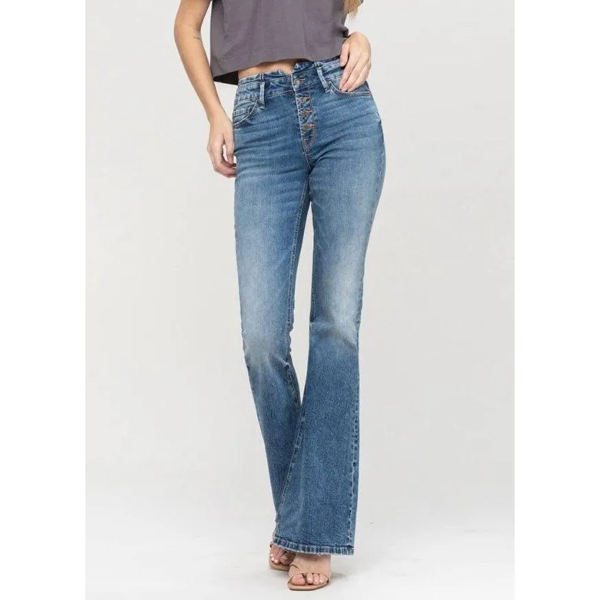 Cecil Double Waistband Flare Jeans