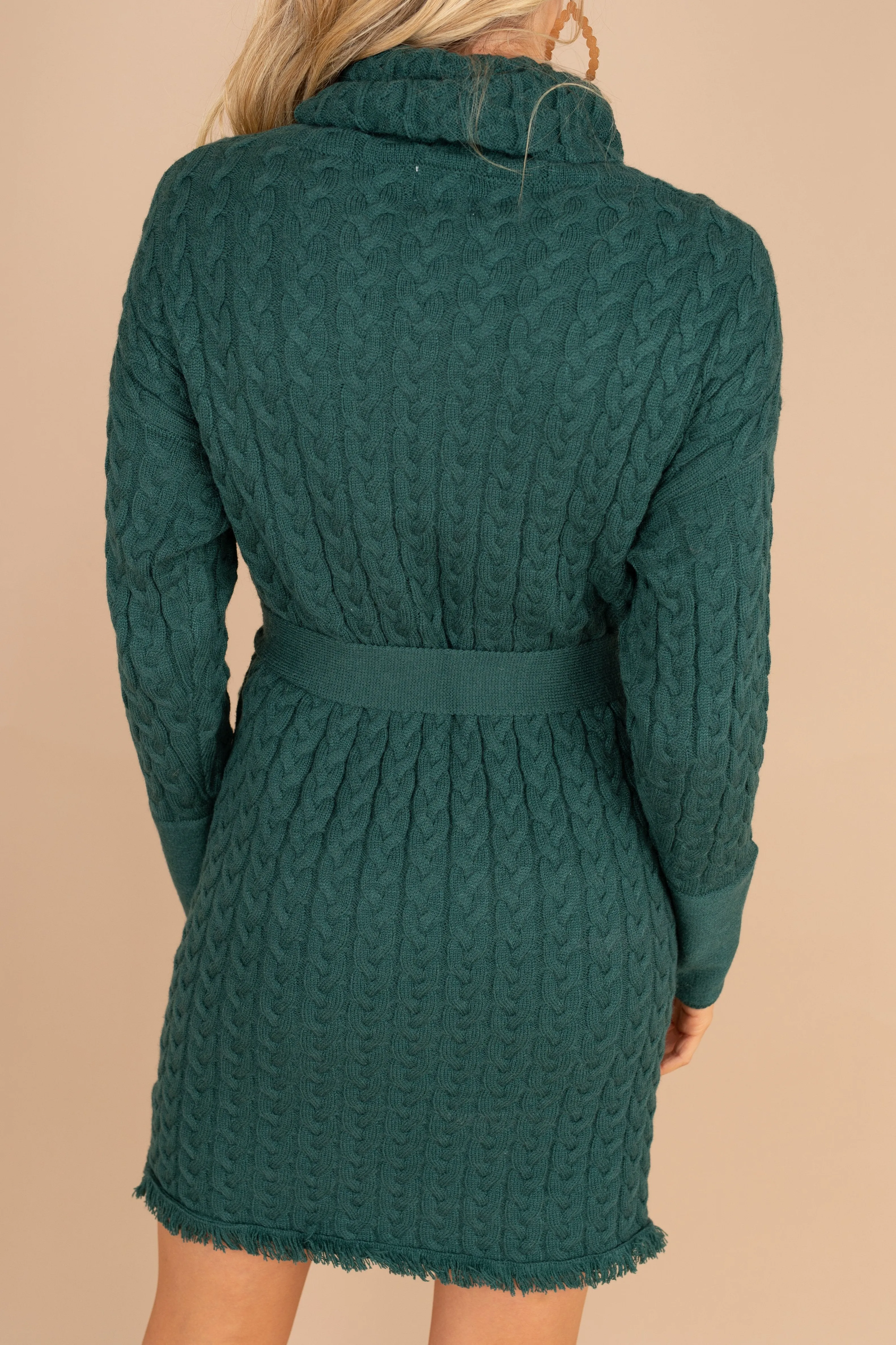 Check Your Calendar Green Sweater Dress