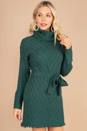 Check Your Calendar Green Sweater Dress