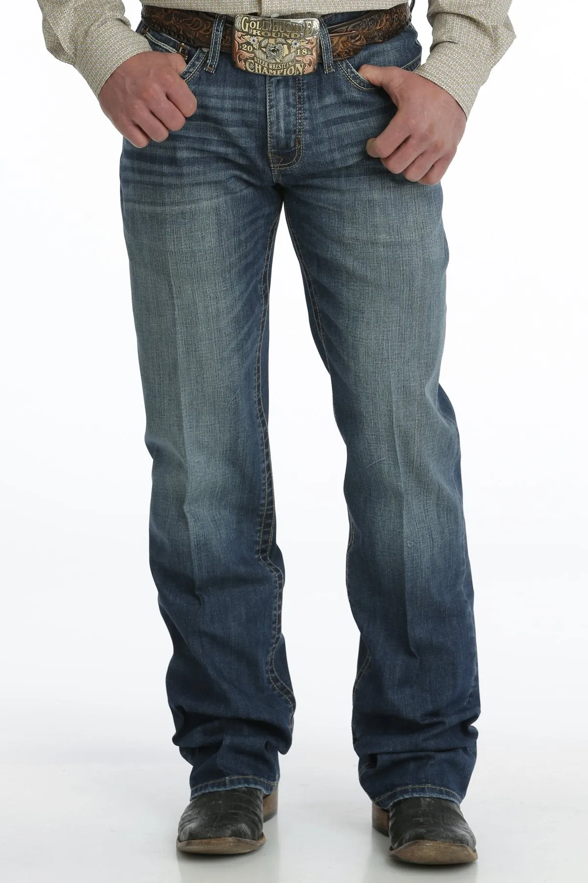 Cinch Men's Grant Relaxed Fit Bootcut Jean in Dark Stonewash