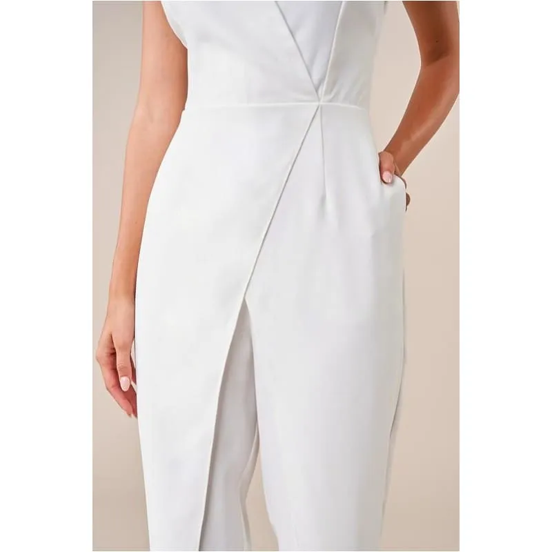 Classic White Tulip Front Jumpsuit