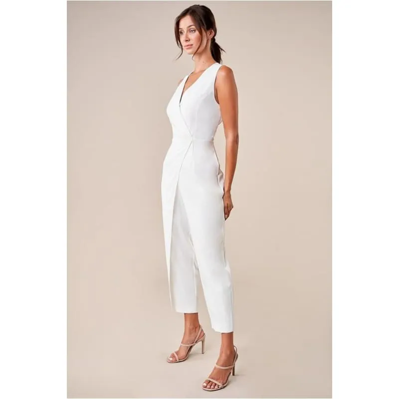 Classic White Tulip Front Jumpsuit